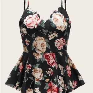Floral Scallop Peplum